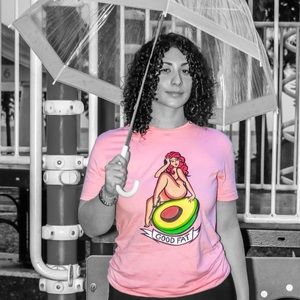 Good fat! Artist designed sz s-xxl pink/blue